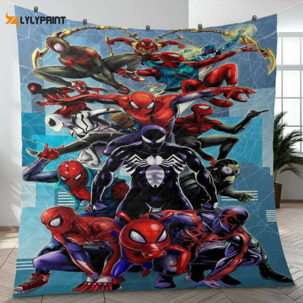 all spider verse spider man movie marvel comics gift lover quilt blanket spider man quilt blanket 382