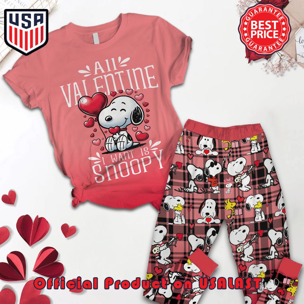 all valentine i want is snoopy pajamas set 1 iE2Lx