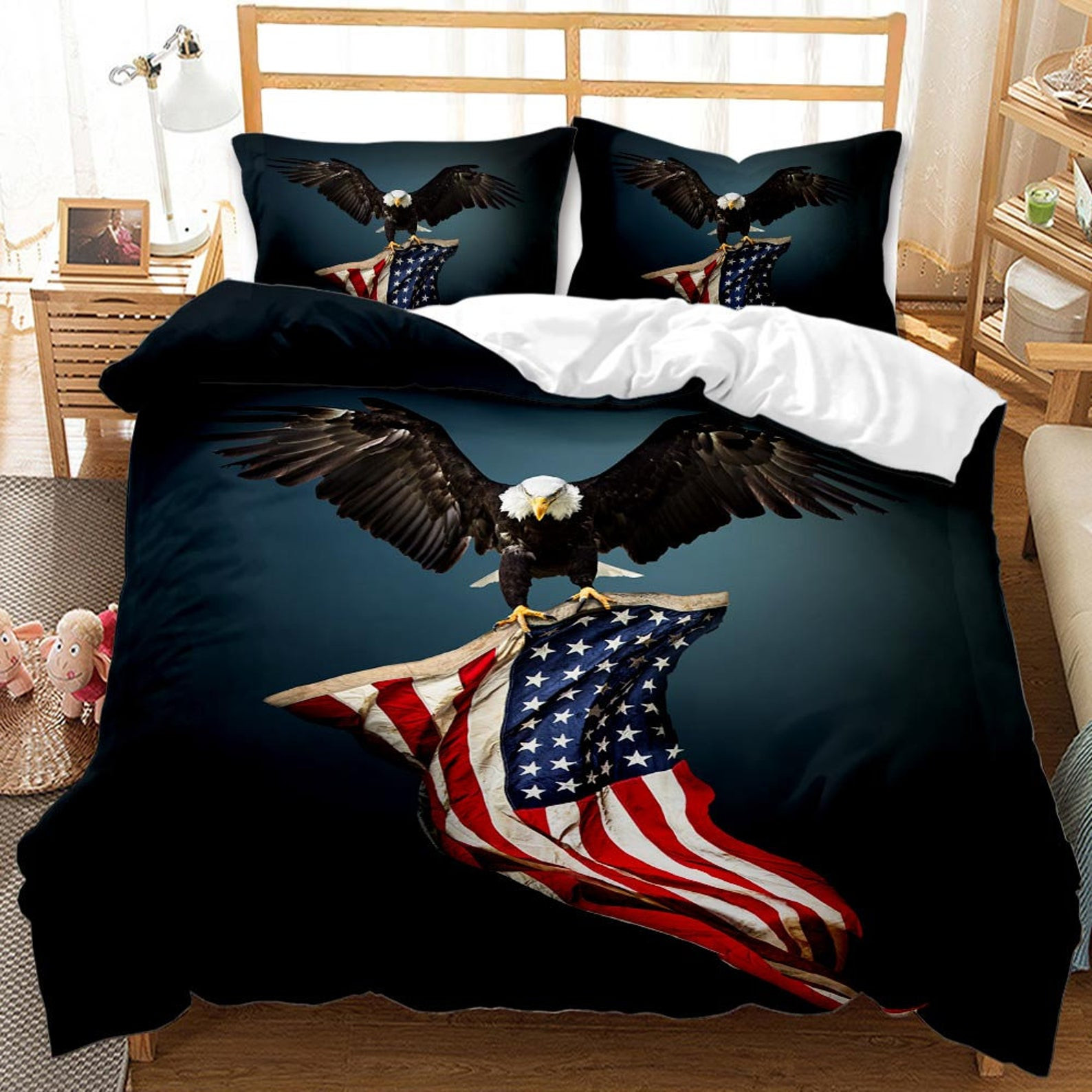 american flag bald eagle bedding sets duvet cover bed sheets spread eppf4