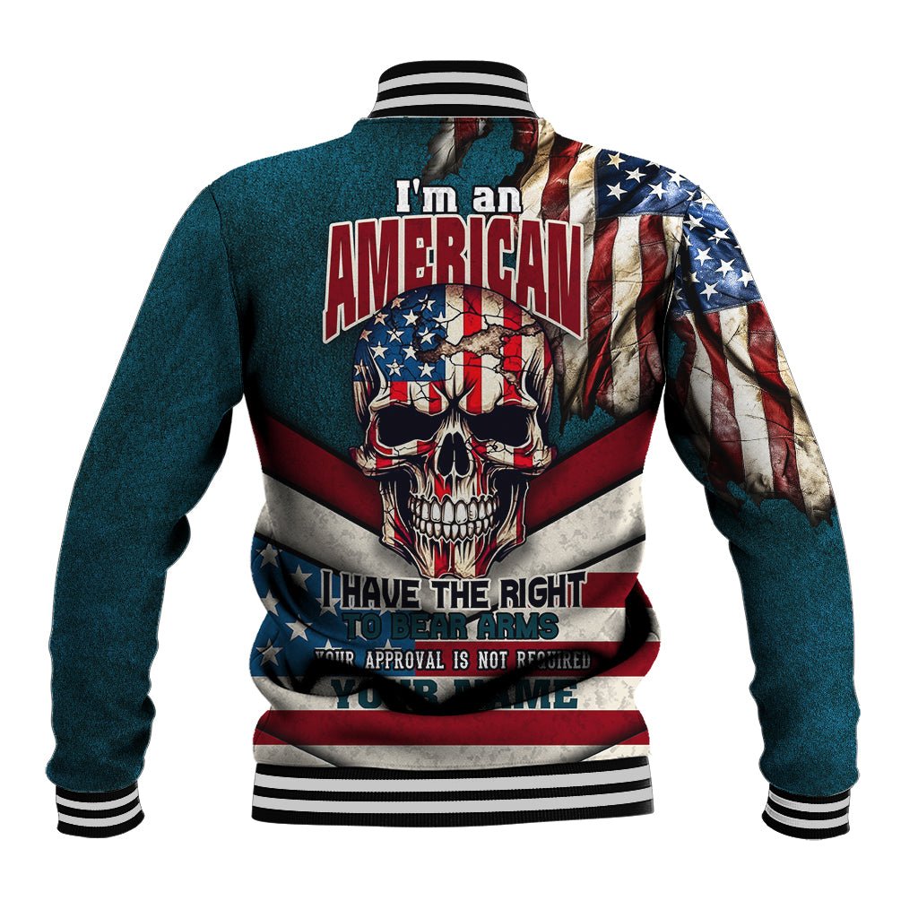 american flag skull baseball jacket im an american i have the right to bear arms your approval is not required ts04 337468 1600x