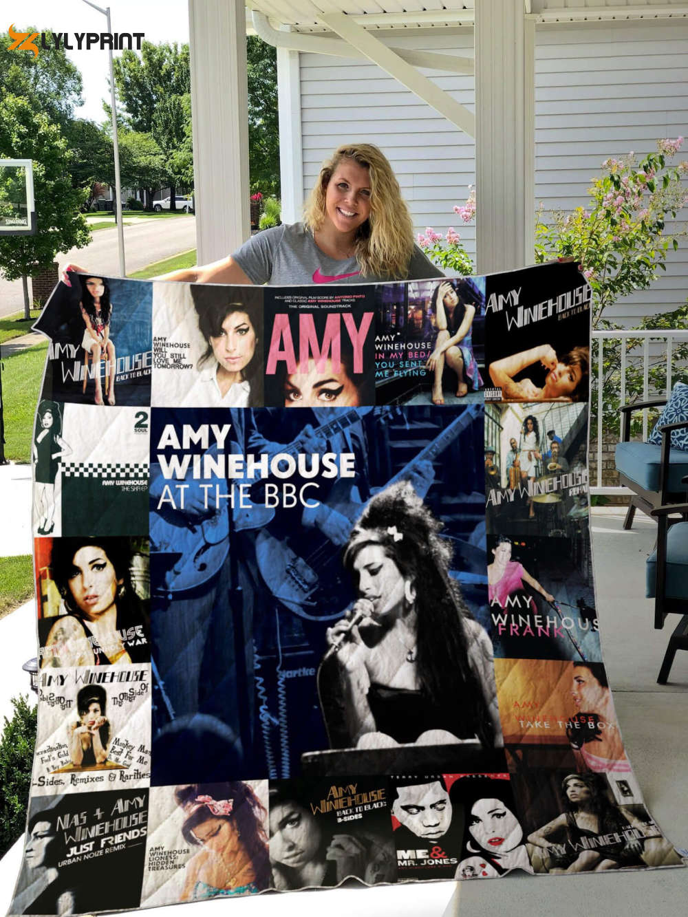 amy winehouse quilt blanket for fans home decor gift 1