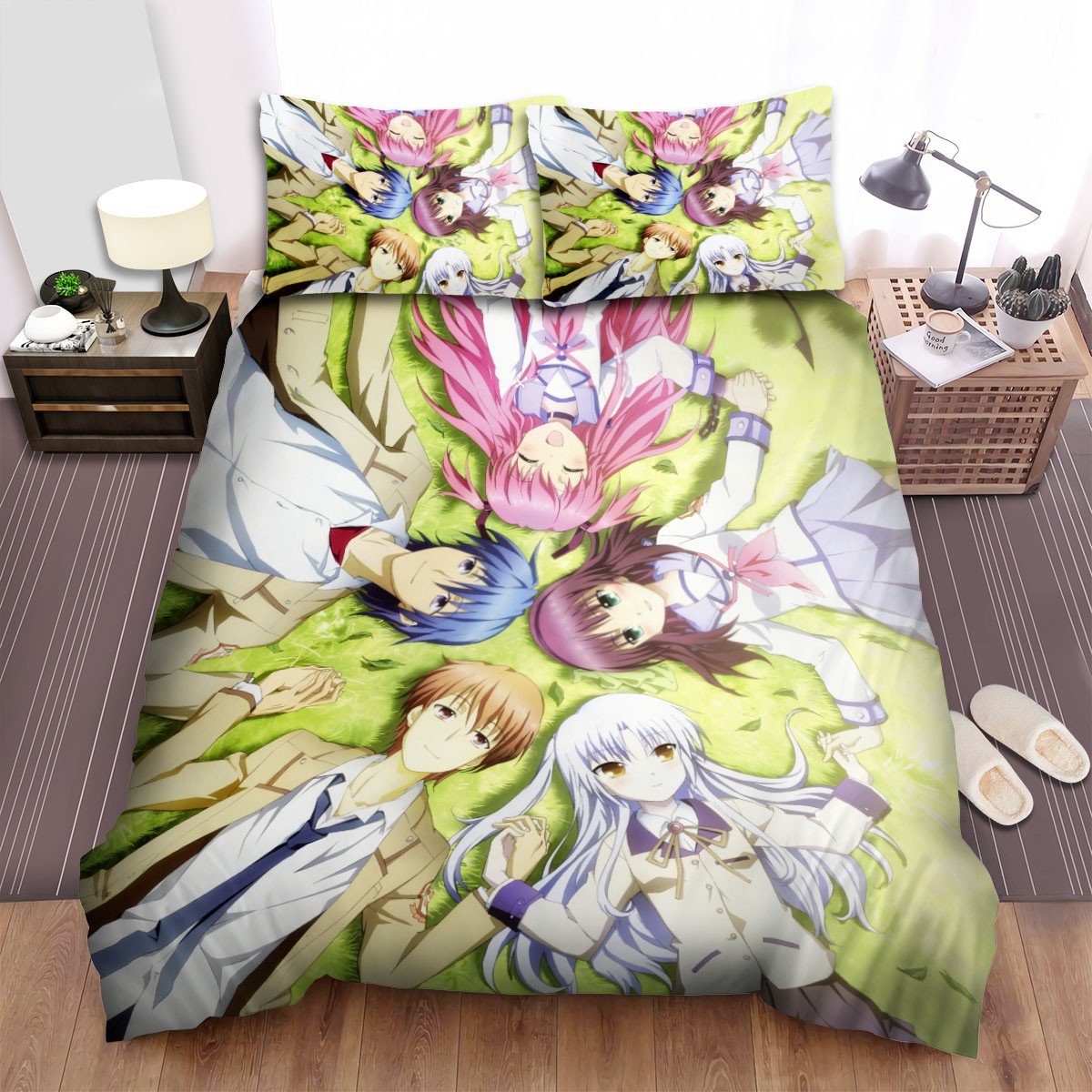 angel beats characters anime bed sheets spread comforter duvet cover bedding sets 1wzrs