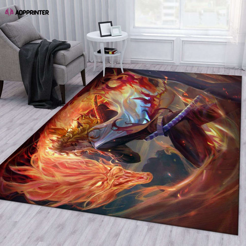 anime demon slayer rug living room floor decor fan gifts 12