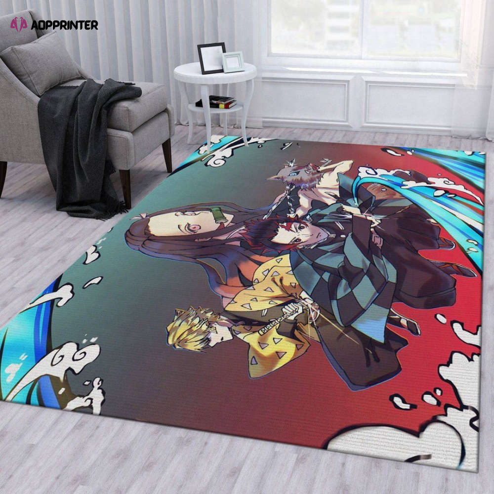 anime demon slayer rug living room floor decor fan gifts 21