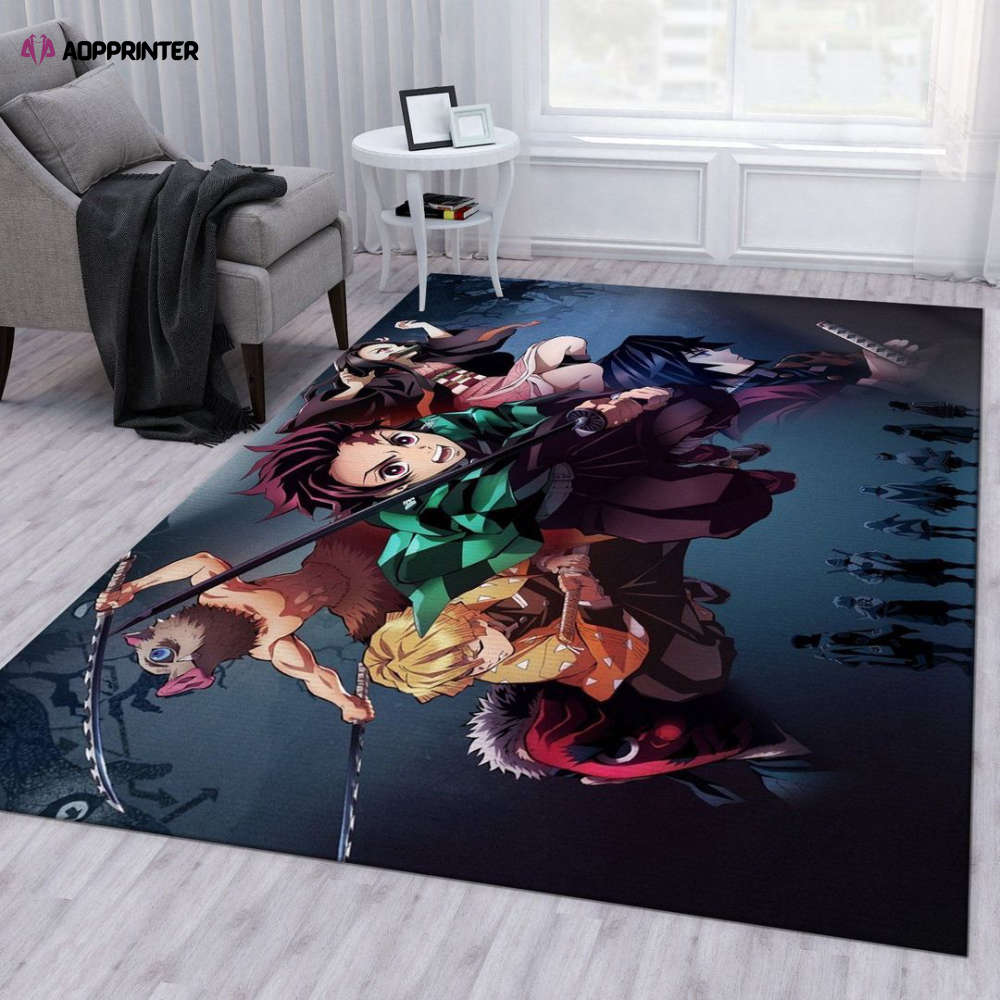 anime demon slayer rug living room floor decor fan gifts 3