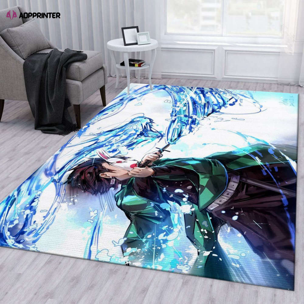 anime demon slayer rug living room floor decor fan gifts 6