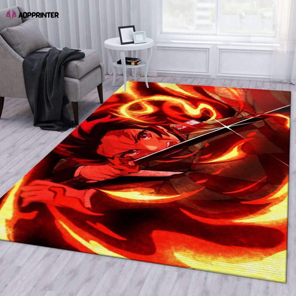 anime demon slayer rug living room floor decor fan gifts 9