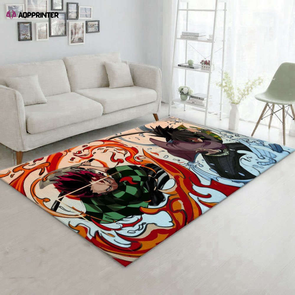 anime demon slayer v5 rug living room floor decor fan gifts