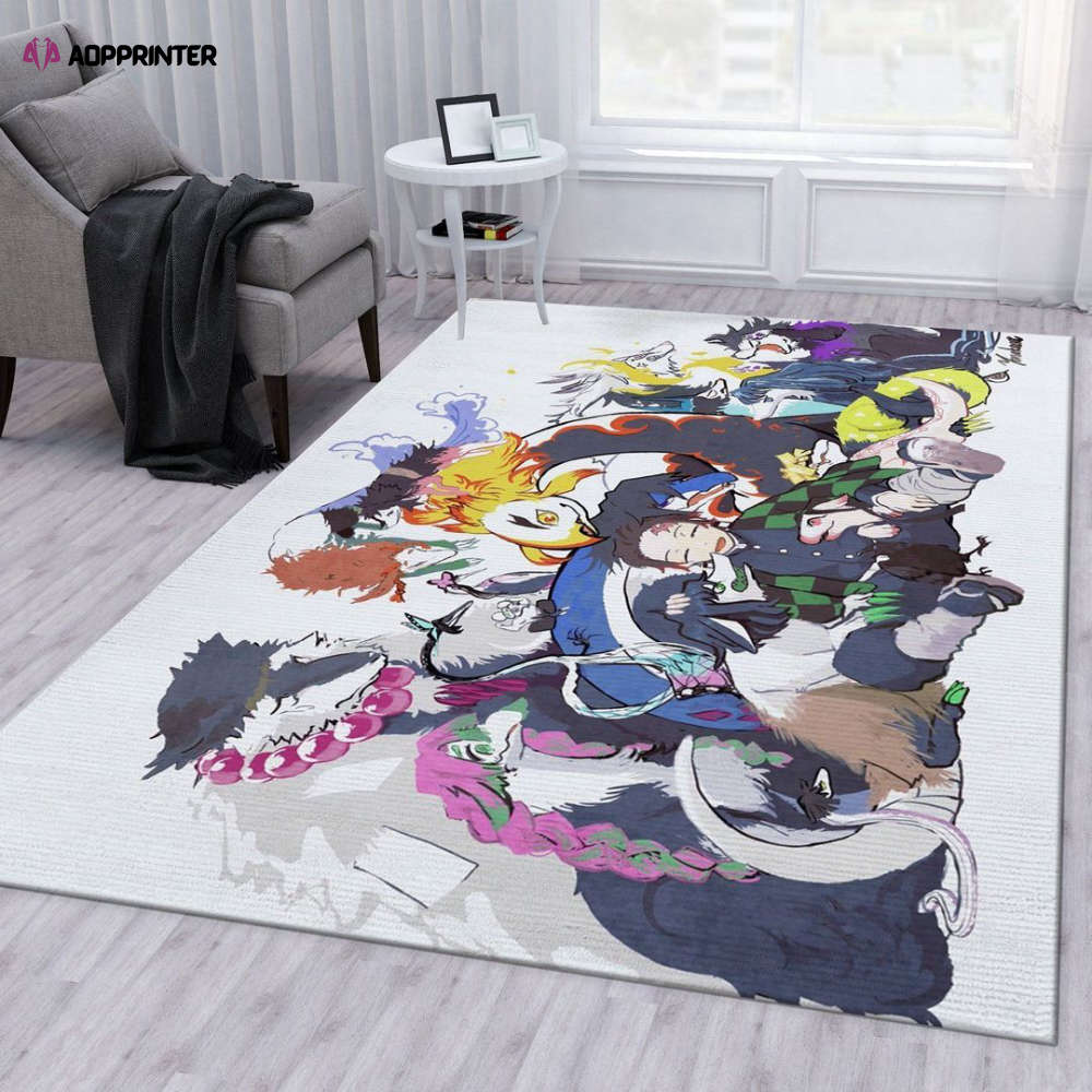 anime demon slayer v9 rug living room floor decor fan gifts 3