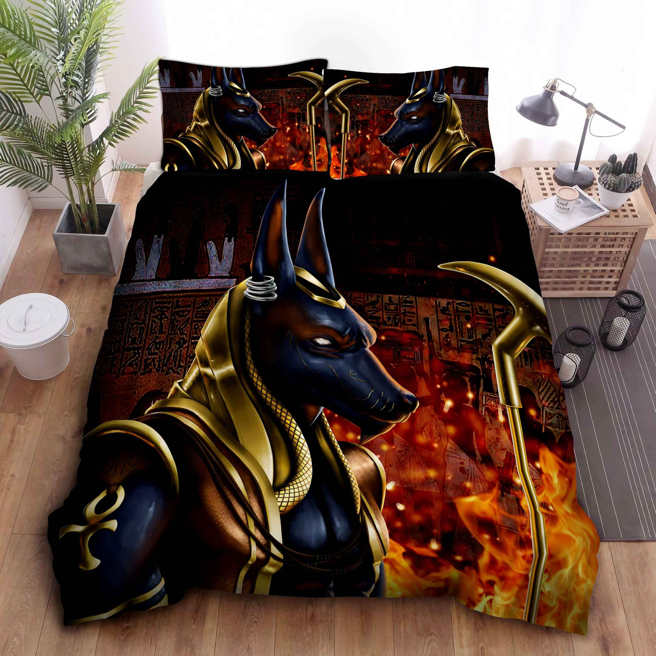 anubis god ancient egyptian duvet cover bedroom sets comfortable bedding sets nmr9g