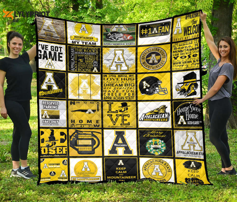 appalachian state mountaineer quilt blanket for fans home decor gift 3e