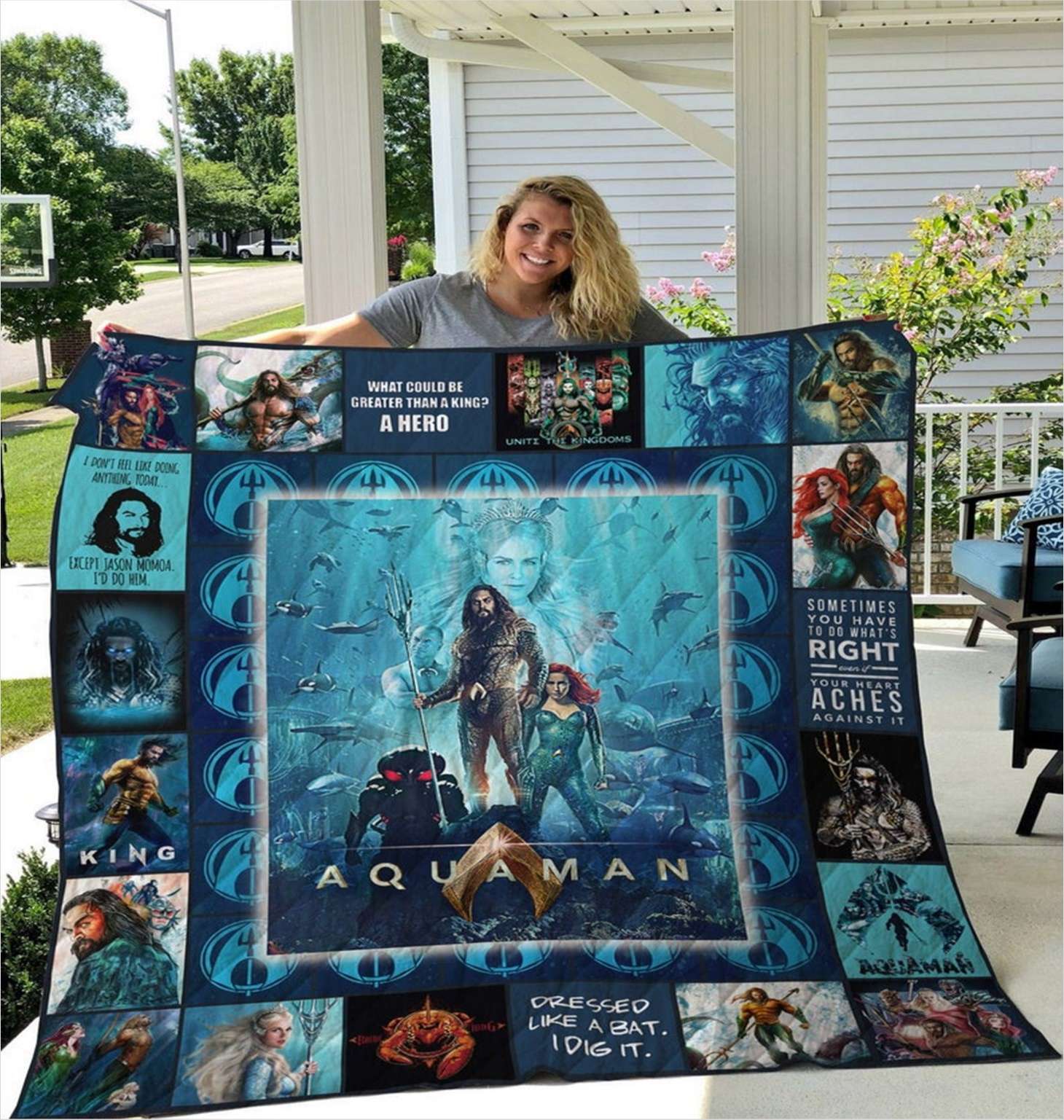 aquaman jason momoa hero marvel quilt blanket 1023