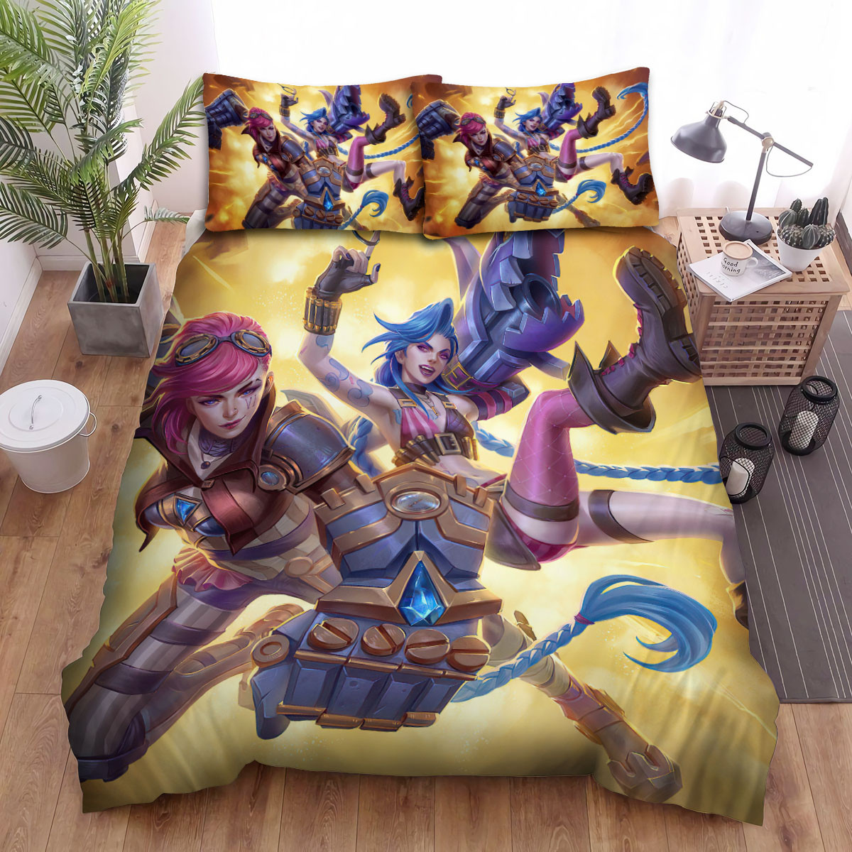 arcane jinx and vi side by side bed sheets spread duvet cover bedding sets chf4h