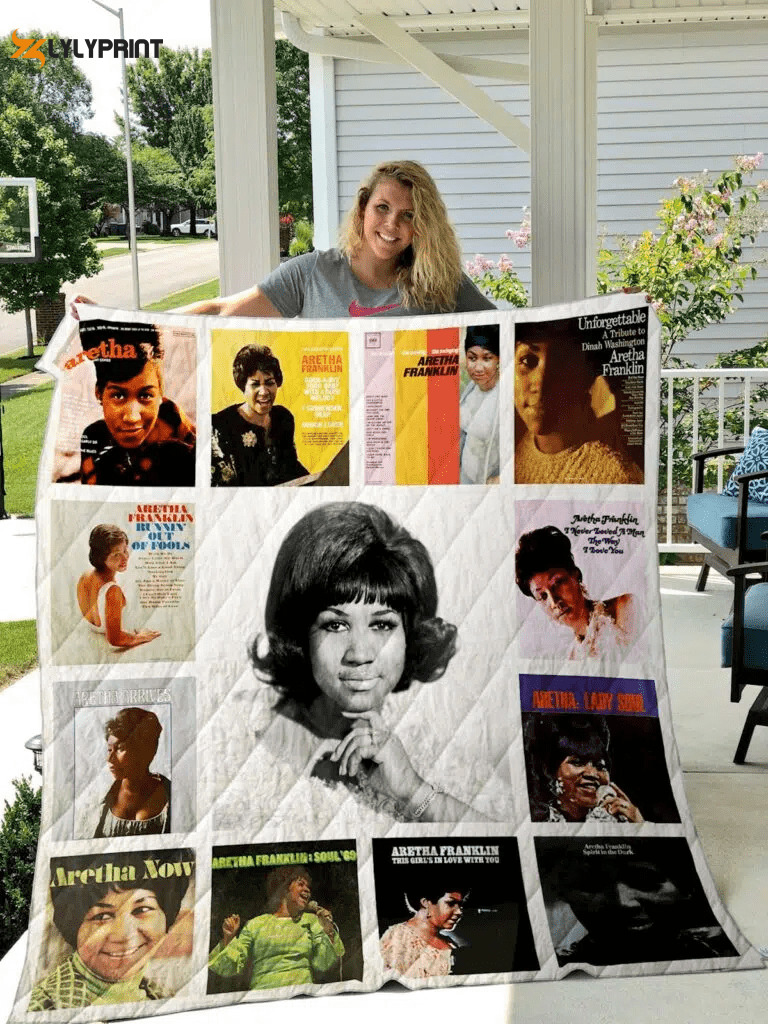 aretha franklin quilt blanket for fans home decor gift 2b