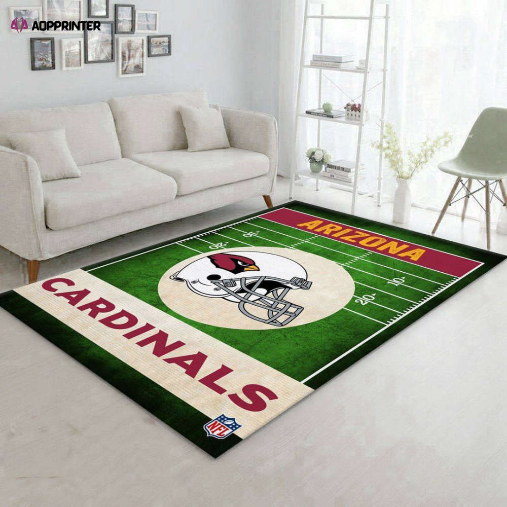 arizona cardinals end zone rug living room floor decor fan gifts