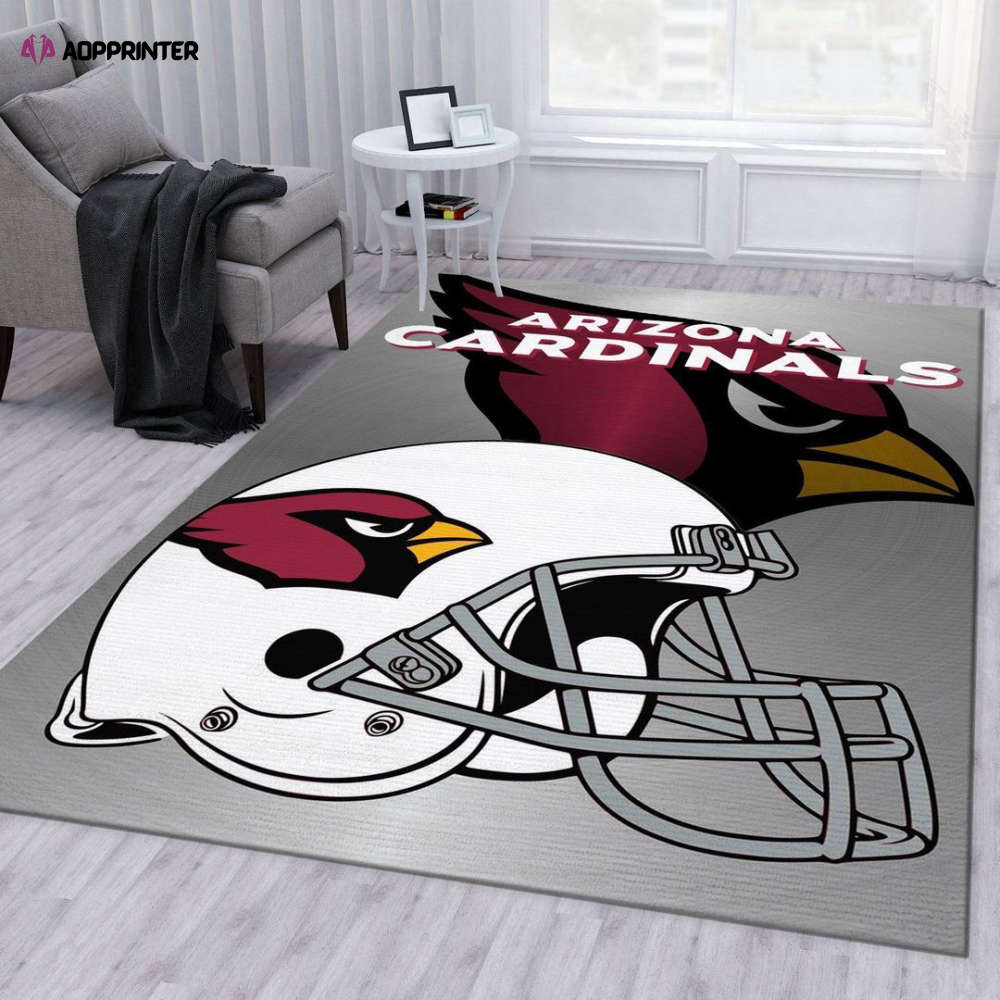 arizona cardinals metallic rug living room floor decor fan gifts