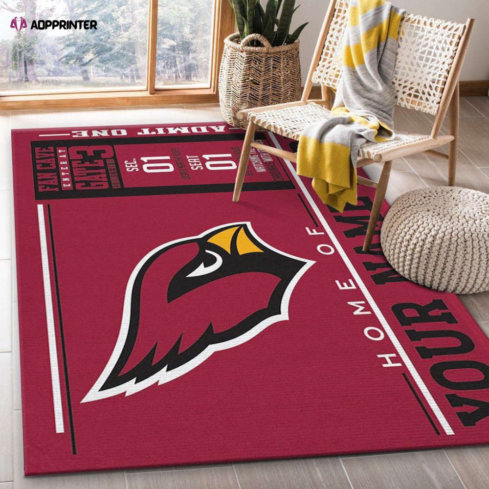 arizona cardinals rug living room floor decor fan gifts 81