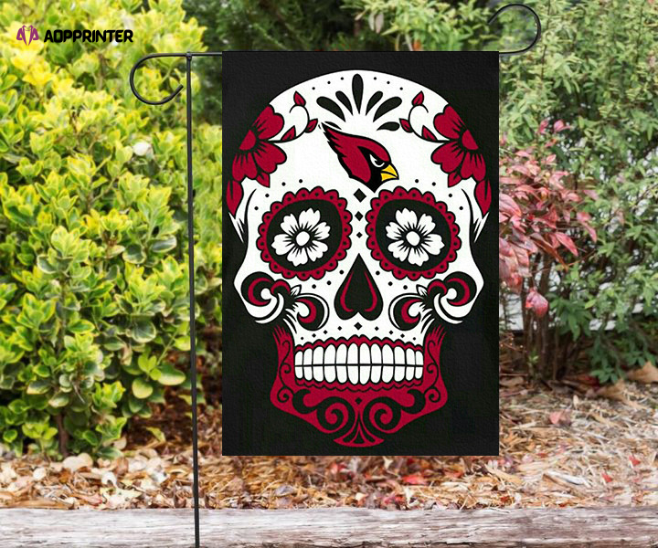 arizona cardinals sugar skull double sided printing garden flag home decor gifts