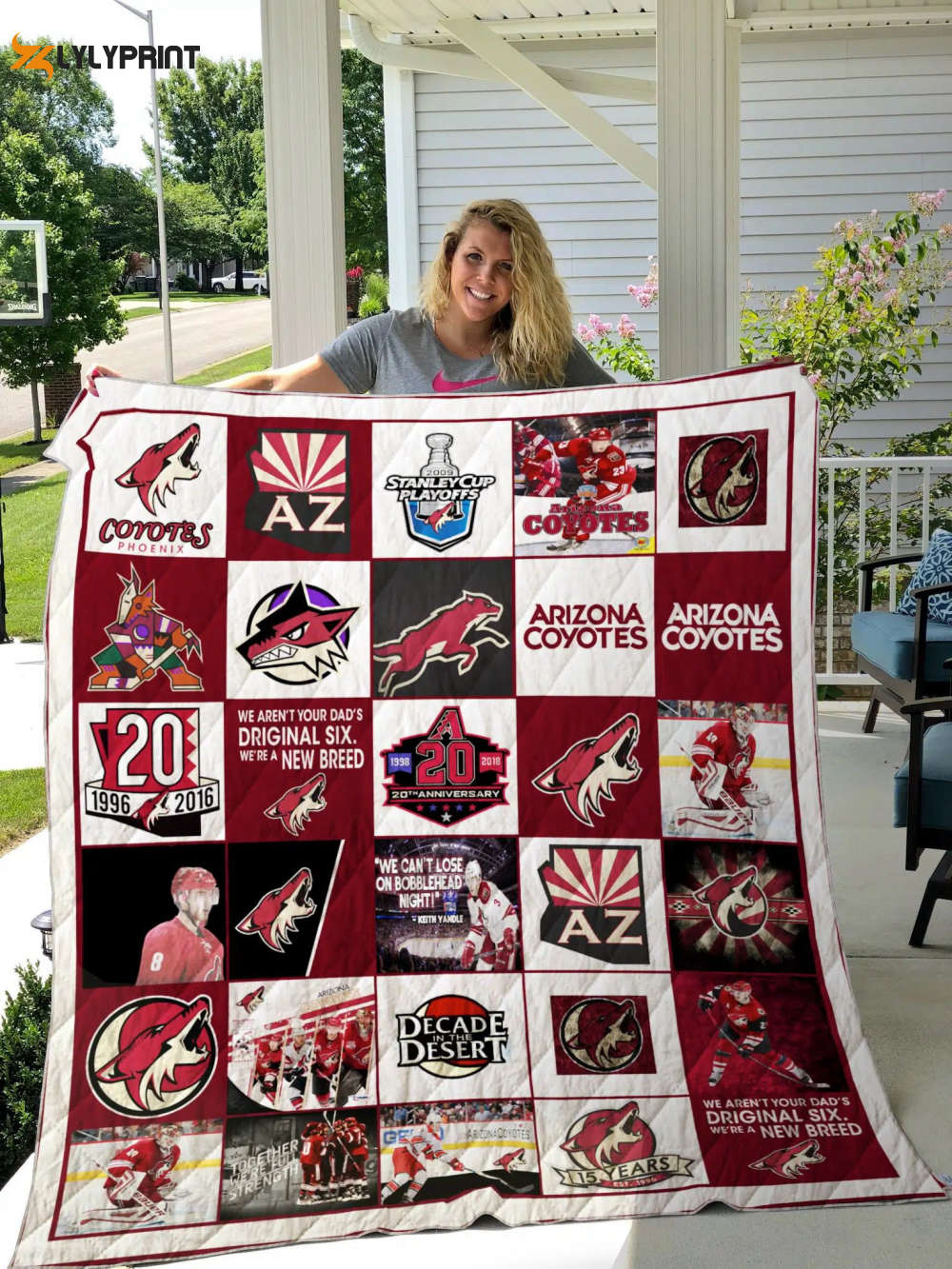 arizona coyotes 3 quilt blanket