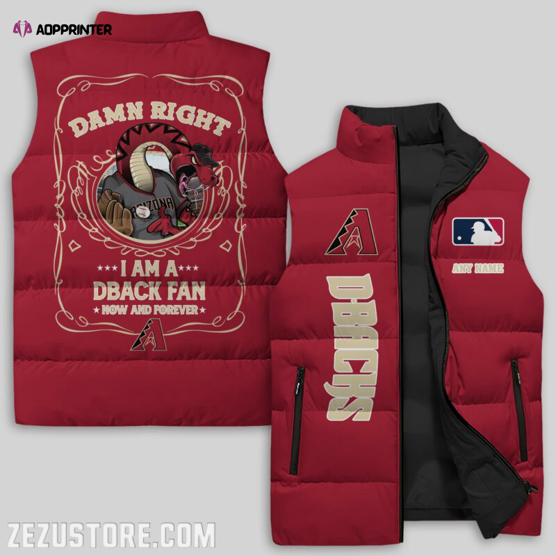 arizona diamondbacks mlb sleeveless puffer jacket custom for fans gifts 1