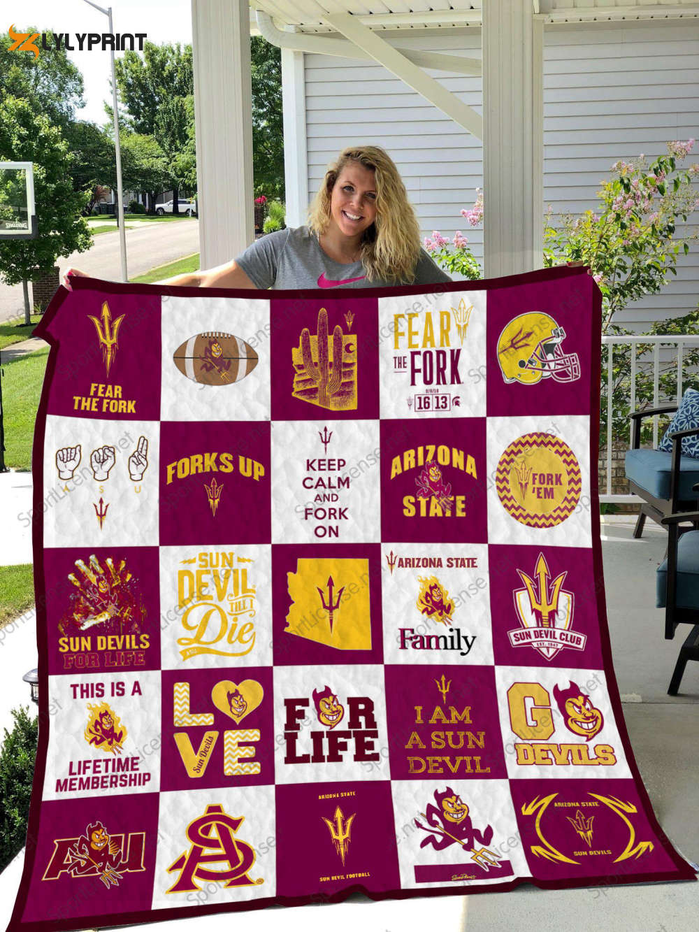 arizona state sun devils 2 quilt blanket for fans home decor gift 1 3