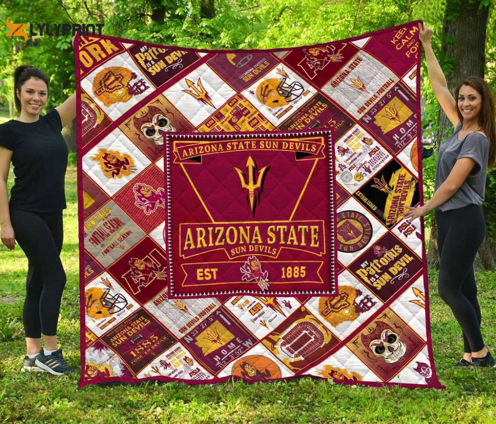 arizona state sun devils quilt blanket for fans home decor gift 1 1