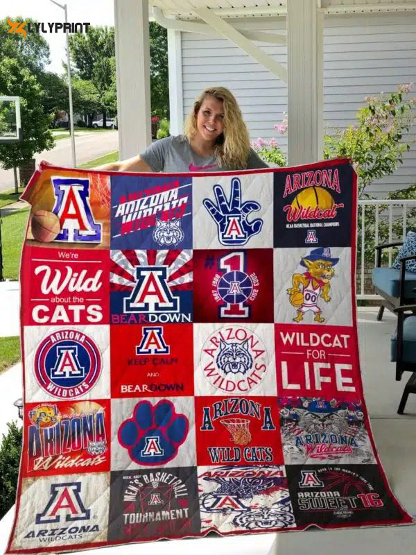 arizona wildcats 2 quilt blanket for fans home decor gift