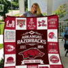 arkansas razorbacks 2 quilt blanket for fans home decor gift