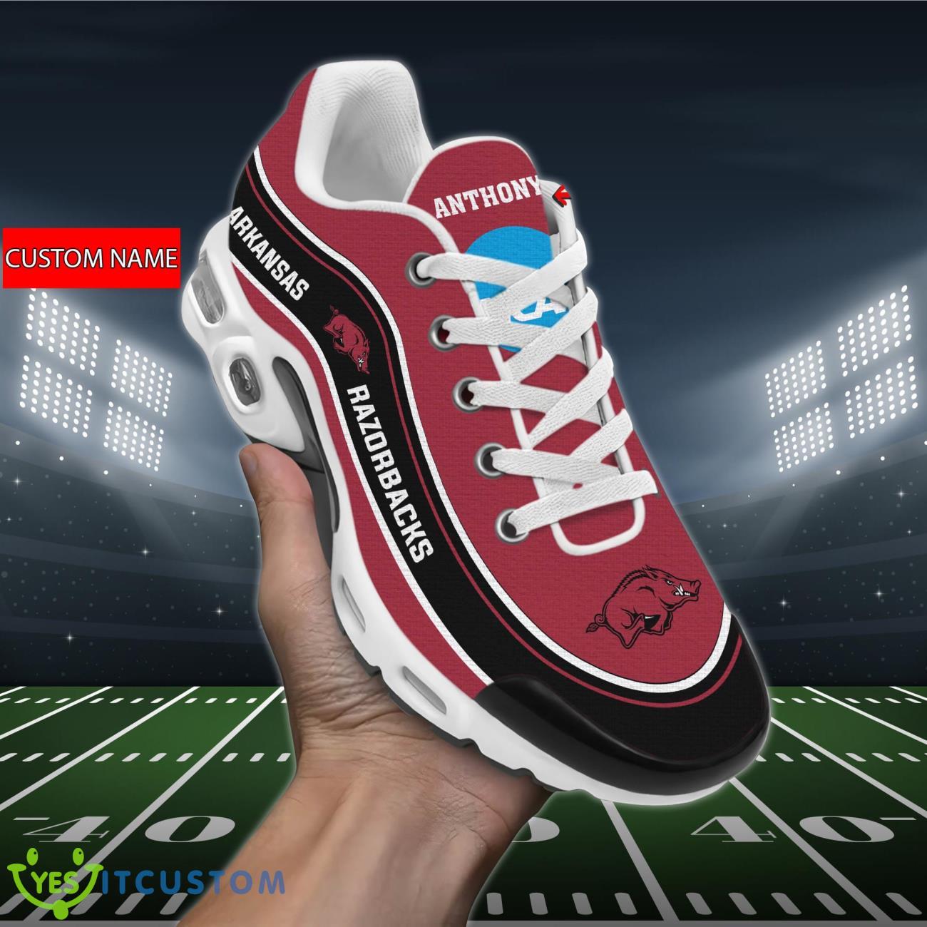 arkansas razorbacks ncaa air cushion sports shoes custom name for fans