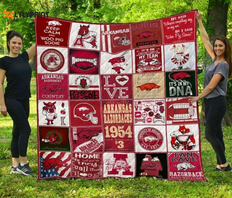 arkansas razorbacks quilt blanket for fans home decor gift 4