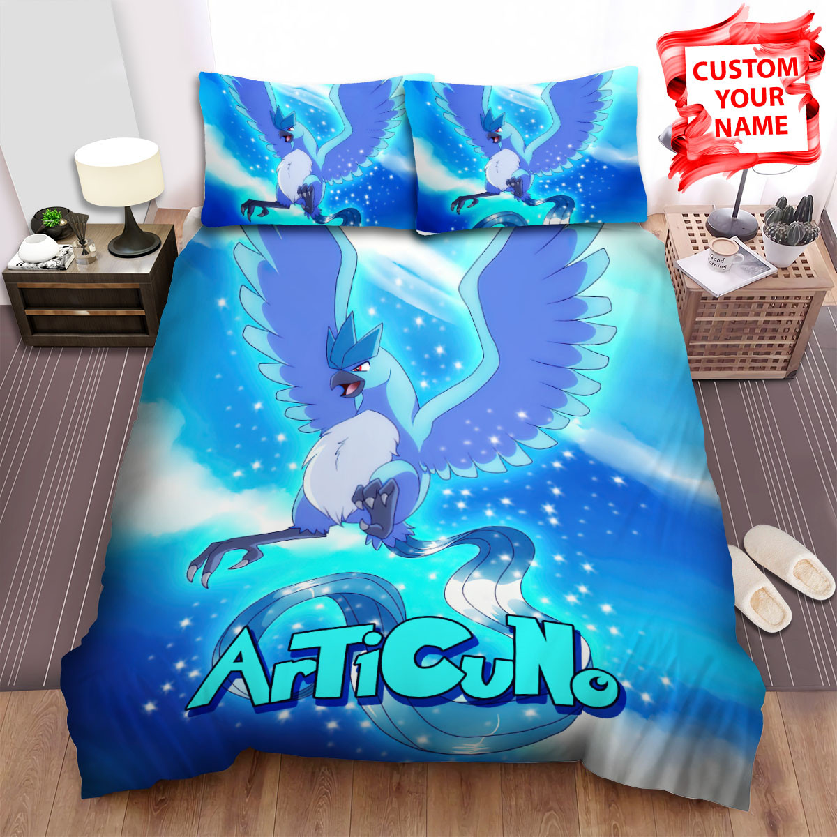 articuno sparkling bird blue sky bed sheets spread comforter duvet cover bedding sets mljug