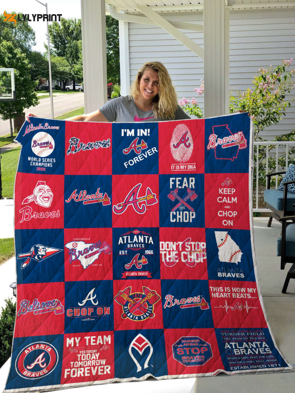 atlanta braves 1 quilt blanket for fans home decor gift 1