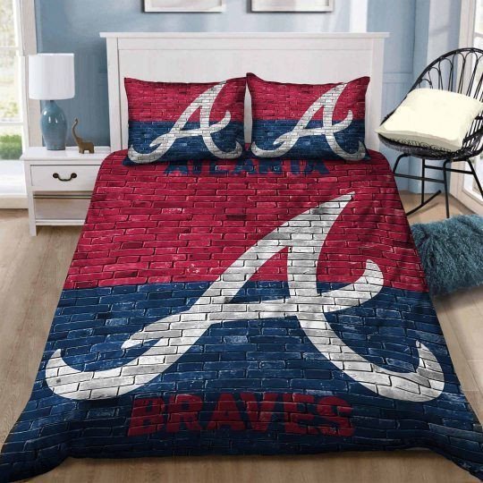 atlanta braves bricks bedding set jgmew