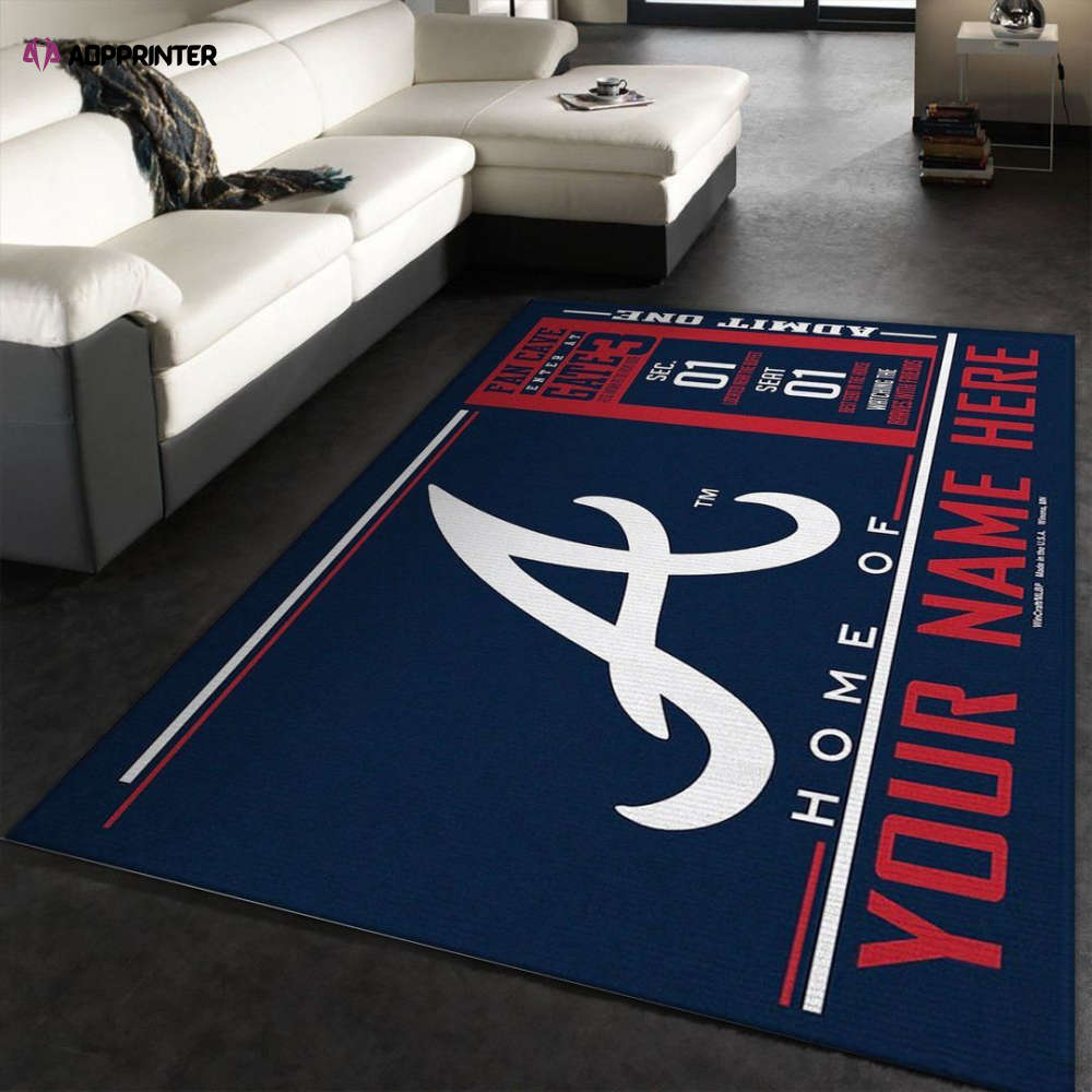 atlanta braves rug living room floor decor fan gifts 30