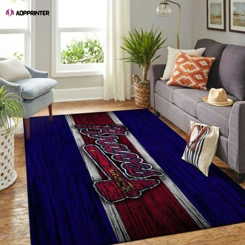 atlanta braves rug living room floor decor fan gifts 36