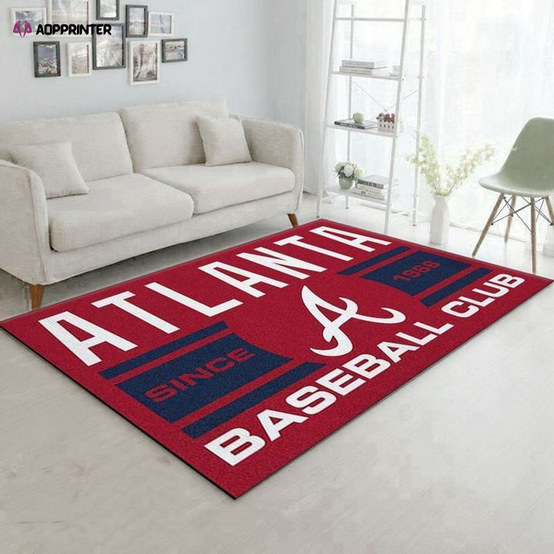 atlanta braves rug living room floor decor fan gifts 39