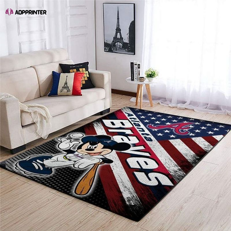 atlanta braves rug living room floor decor fan gifts 57