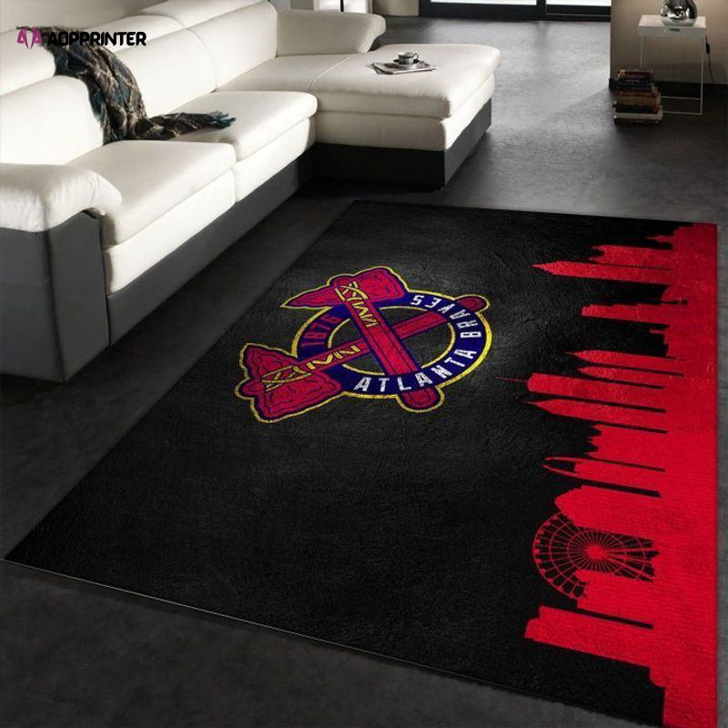 atlanta braves rug living room floor decor fan gifts 6