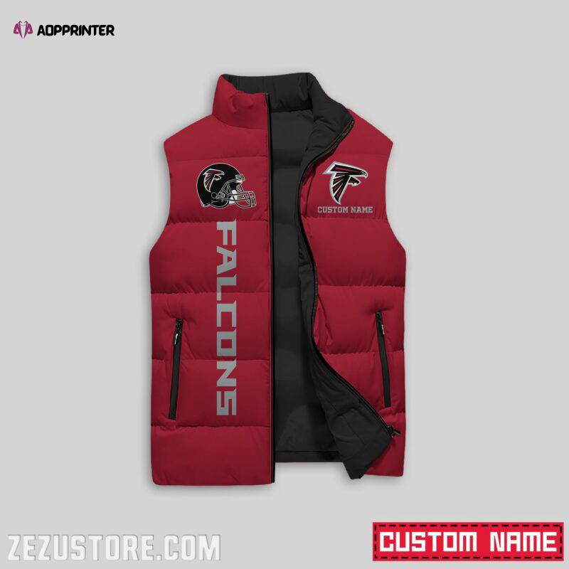 atlanta falcons nfl sleeveless puffer jacket custom for fans gifts 1