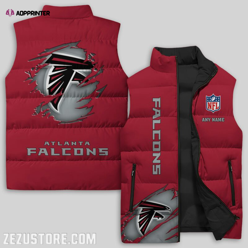 atlanta falcons nfl sleeveless puffer jacket custom for fans gifts 3