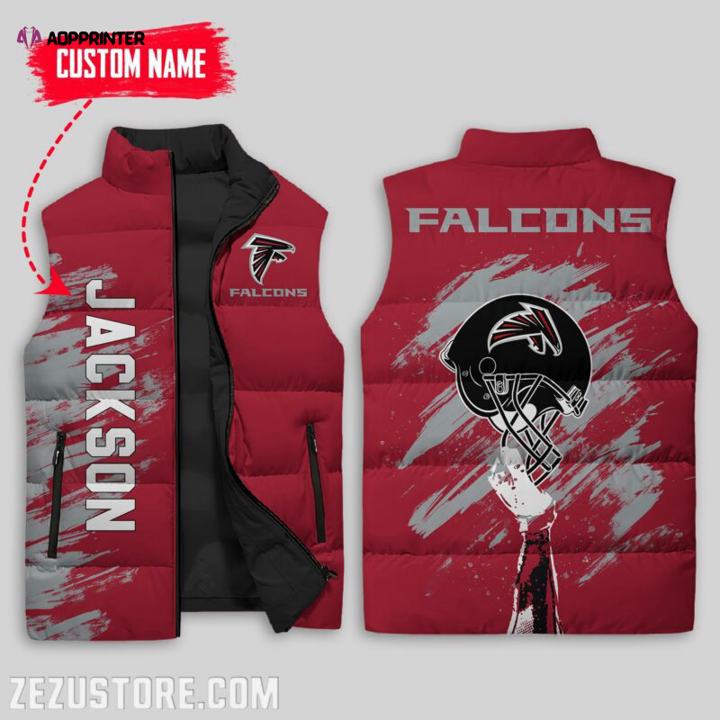 atlanta falcons nfl sleeveless puffer jacket custom for fans spj0964