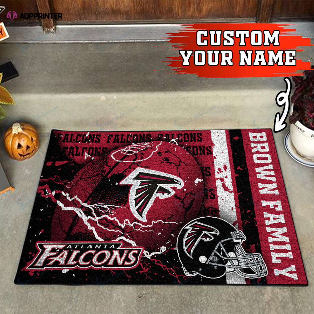 atlanta falcons personalized doormat gift for home decor