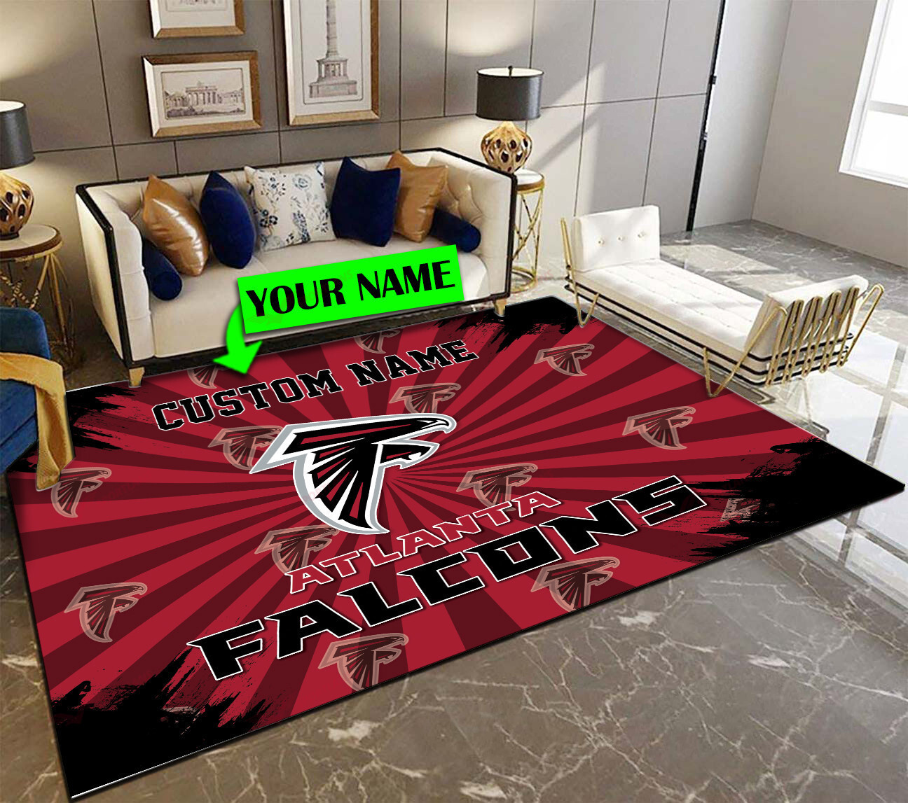 atlanta falcons personalized premium rectangle rug 42 3iynk