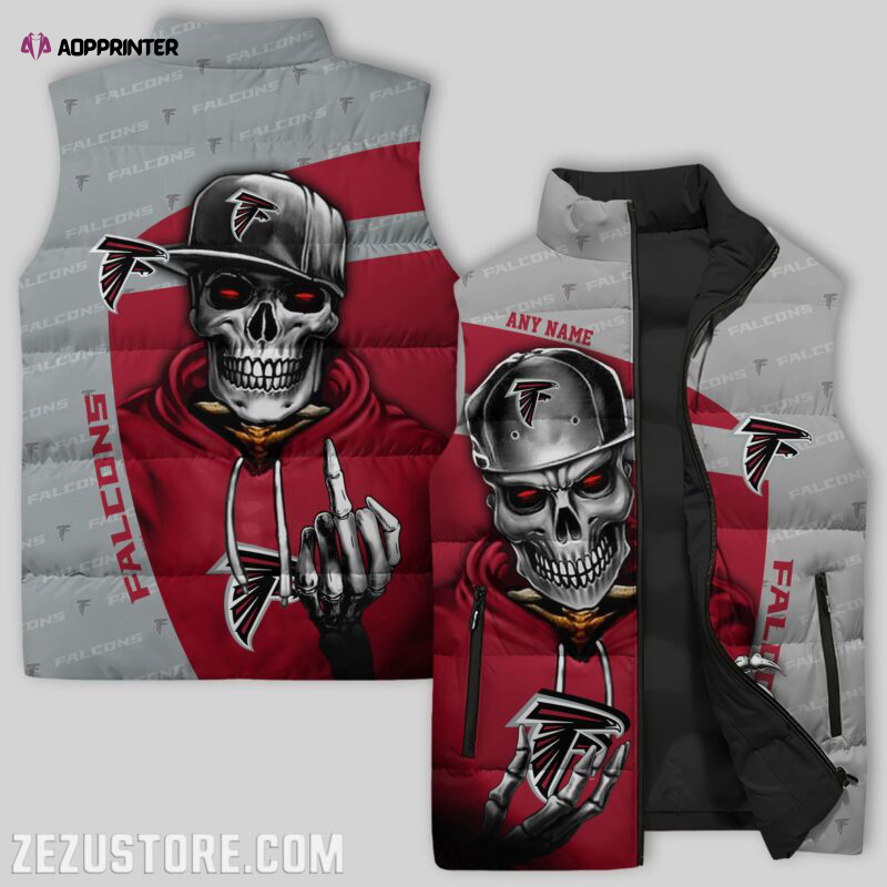 atlanta falcons sleeveless puffer jacket custom for fans gifts