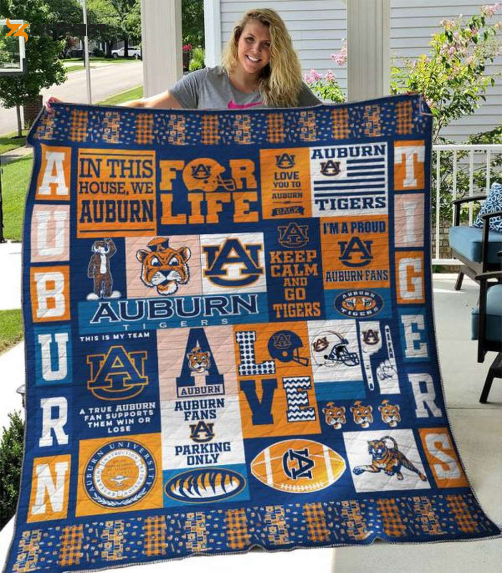 auburn tigers 2 quilt blanket for fans home decor gift 1