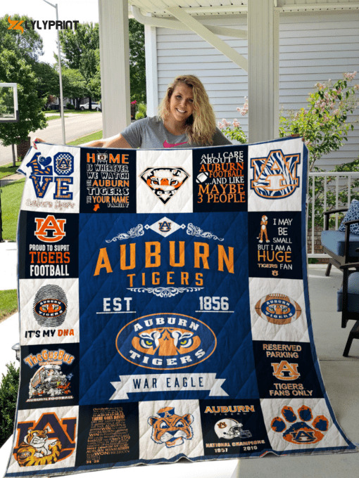 auburn tigers quilt blanket for fans home decor gift 2a