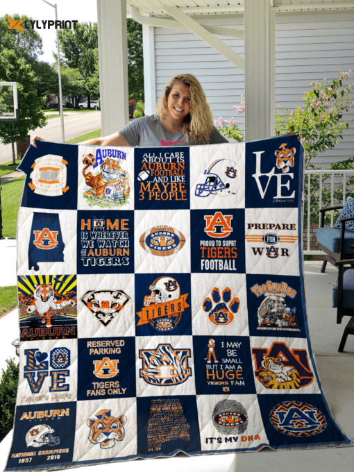 auburn tigers quilt blanket for fans home decor gift