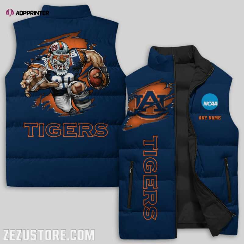 auburn tigers sleeveless puffer jacket custom for fans gifts