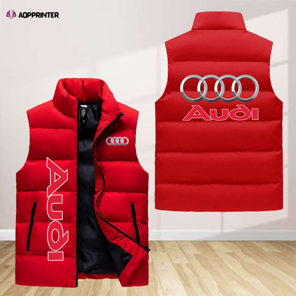 audi sleeveless puffer jacket custom for fans gifts