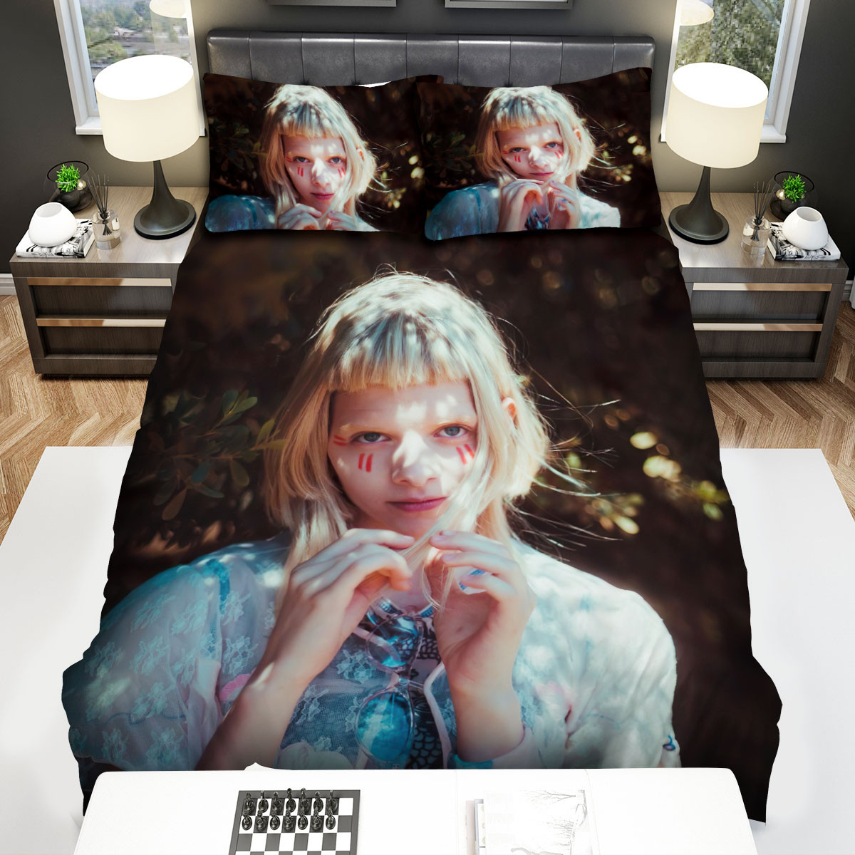 aurora photo bed sheets spread comforter duvet cover bedding sets 0ktib